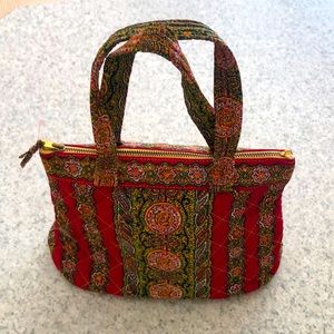 Small Valdrome vintage quilted zippered bag made in France
